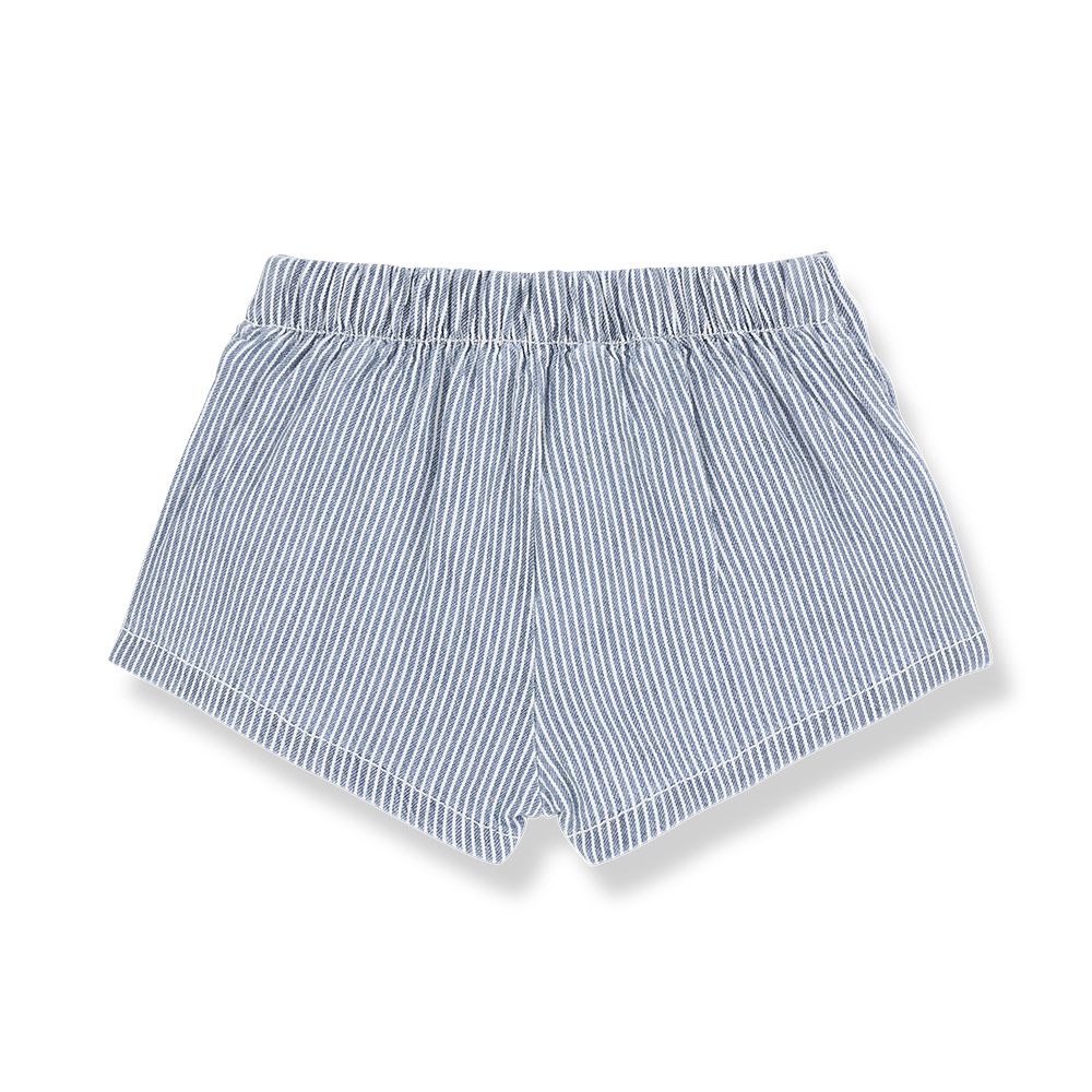 1+ IN THE FAMILY BLUE STRIPED BUTTON SHORTS