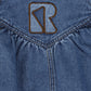 RETRO KID MID BLUE DENIM LOGO ROMPER