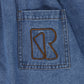 RETRO KID MID BLUE DENIM LOGO POCKET SKIRT