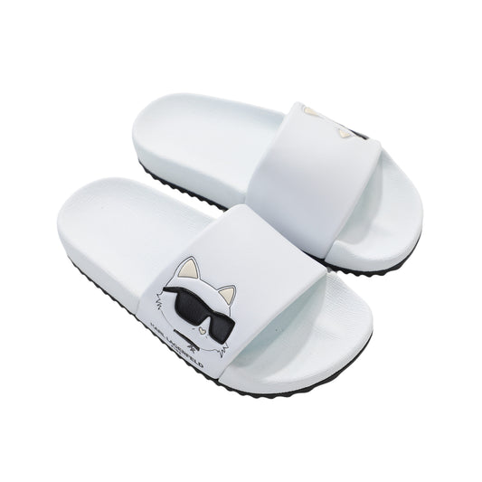 KARL LAGERFELD WHITE LOGO SLIDES