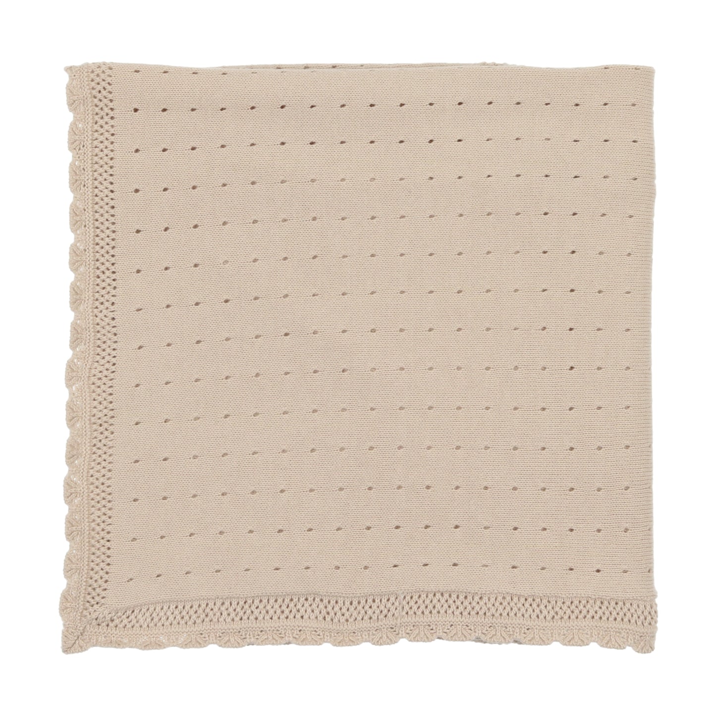 LILETTE TAUPE DOTTED OPEN KNIT BLANKET