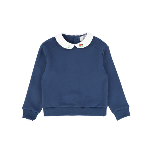 MINI NOD NAVY EMBROIDERED COLLAR SWEATSHIRT