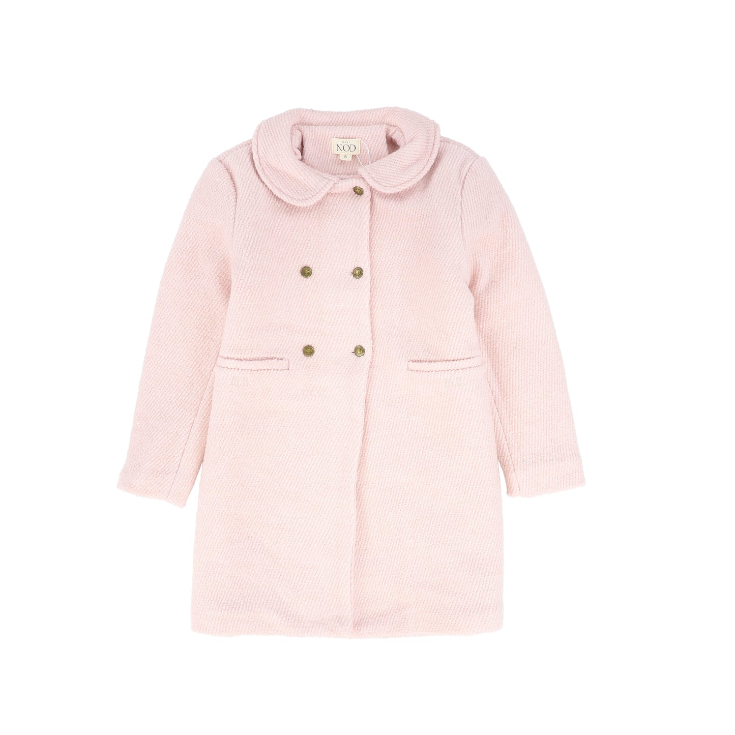 MINI NOD PINK WOOL BUTTON COLLAR COAT