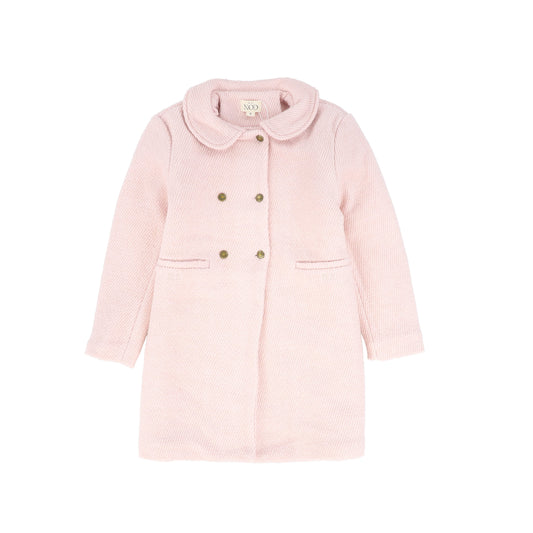 MINI NOD PINK WOOL BUTTON COLLAR COAT