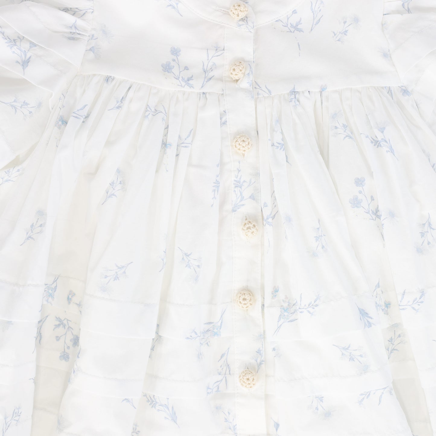 PETITE AMALIE WHITE/BLUE DITSY FLORAL DRESS