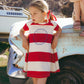 COCO BLANC RED WIDE STRIPE SS DRESS