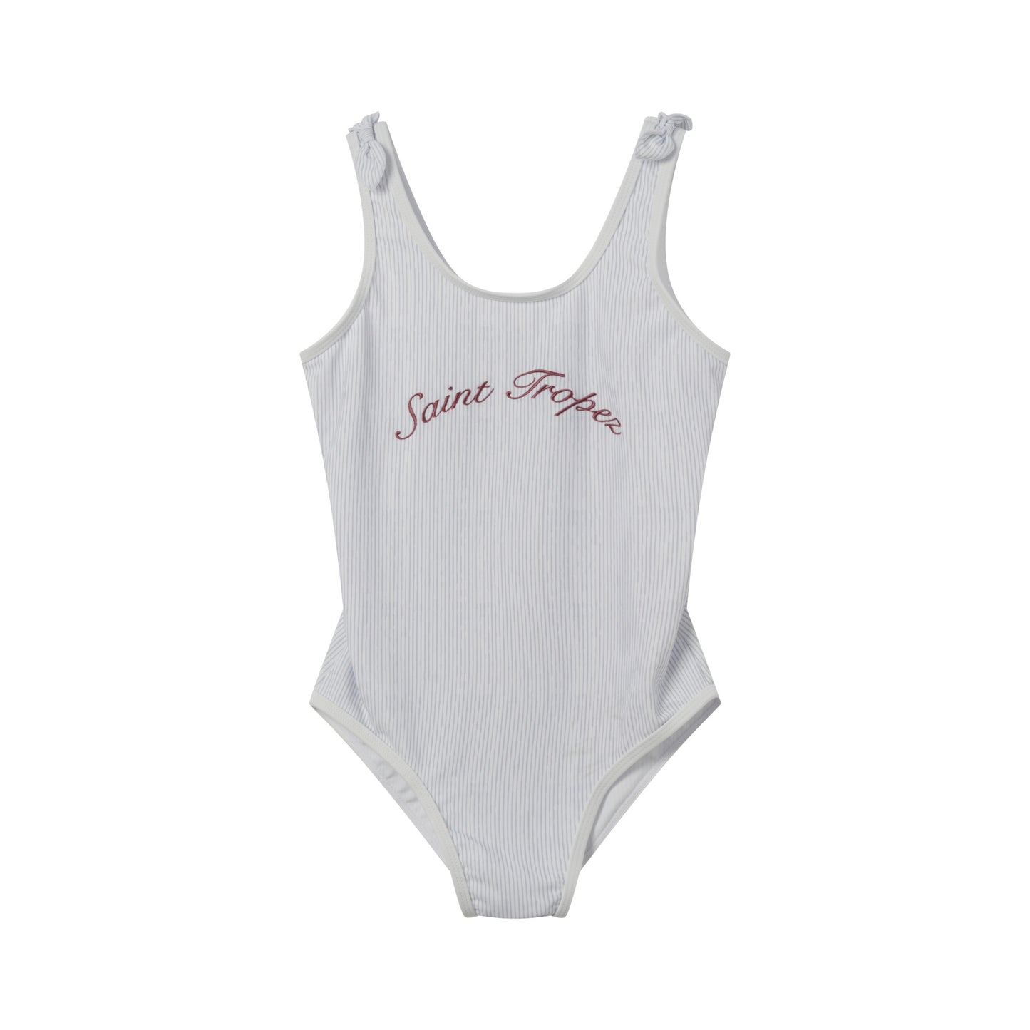 COCO BLANC STRIPE EMBROIDERED SWIMSUIT