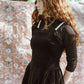 GEM BLACK PEARL STRAP SATIN DRESS