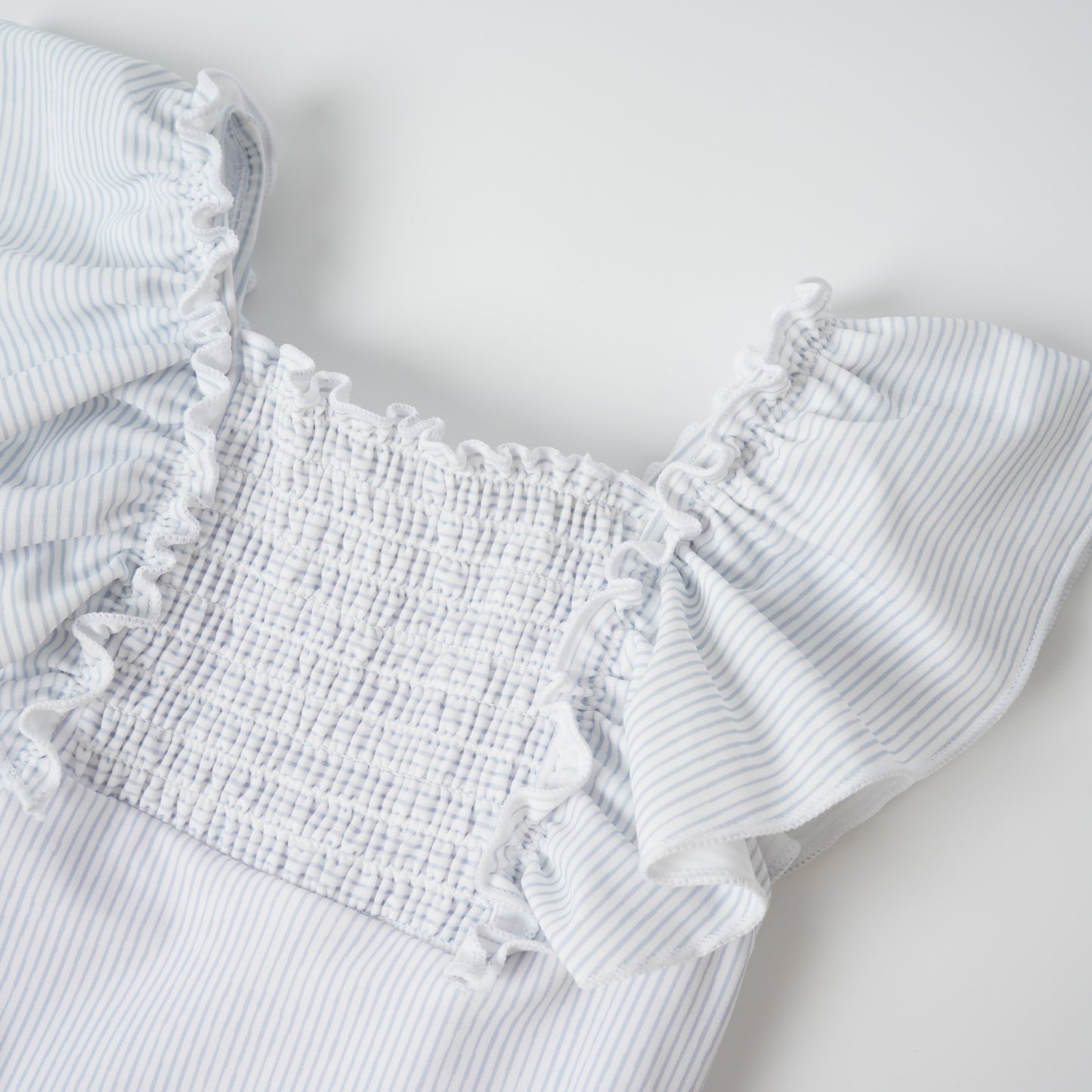 COCO BLANC STRIPE RUCHED SWIMSUIT