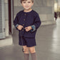 COCO BLANC NAVY CROPPED BLAZER
