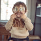 COCO BLANC TAN KNIT GRAPHIC SWEATER