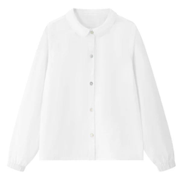 COCO BLANC WHITE BUTTON DOWN COLLAR BLOUSE