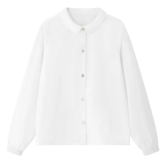 COCO BLANC WHITE BUTTON DOWN COLLAR BLOUSE