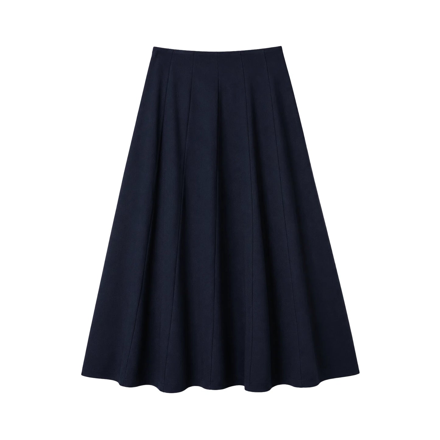 COCO BLANC NAVY PANELED MIDI SKIRT