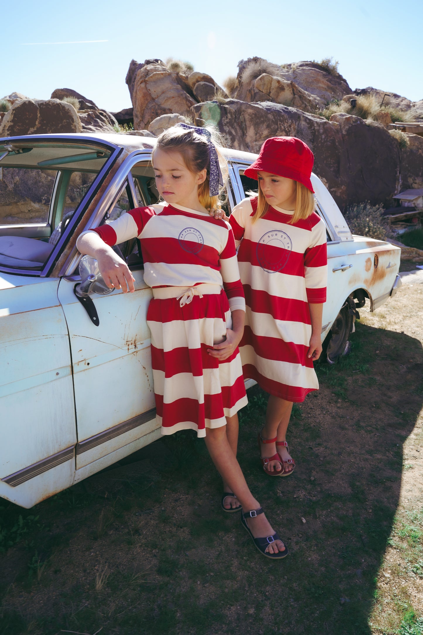COCO BLANC RED WIDE STRIPE SKIRT