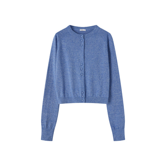 COCO BLANC BLUE CLUSTERED BUTTON CARDIGAN