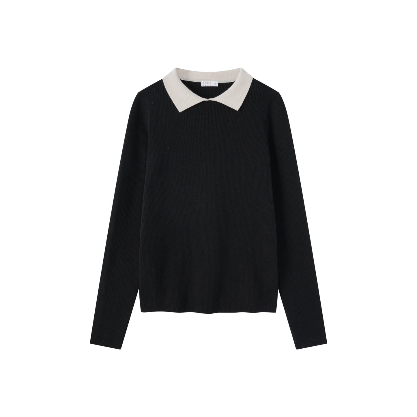 COCO BLANC BLACK CONTRAST COLLAR SWEATER