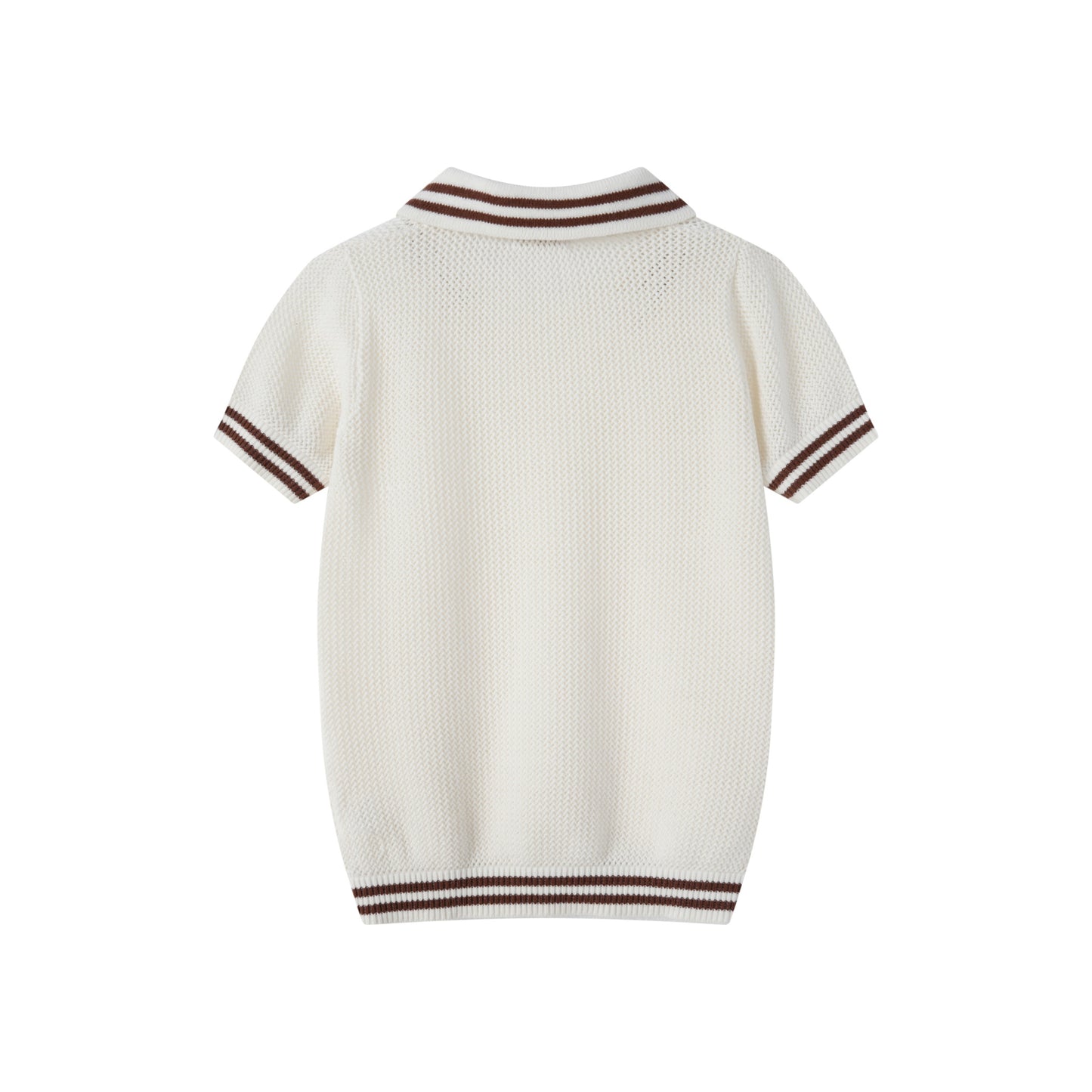 COCO BLANC CREAM/BROWN CROCHET TRIM SWEATER