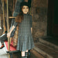 SWEET THREADS CHARCOAL PLAID PLEATED POCKET JUMPER