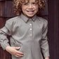 COCO BLANC BROWN HOUNDSTOOTH COLLAR SHIRT