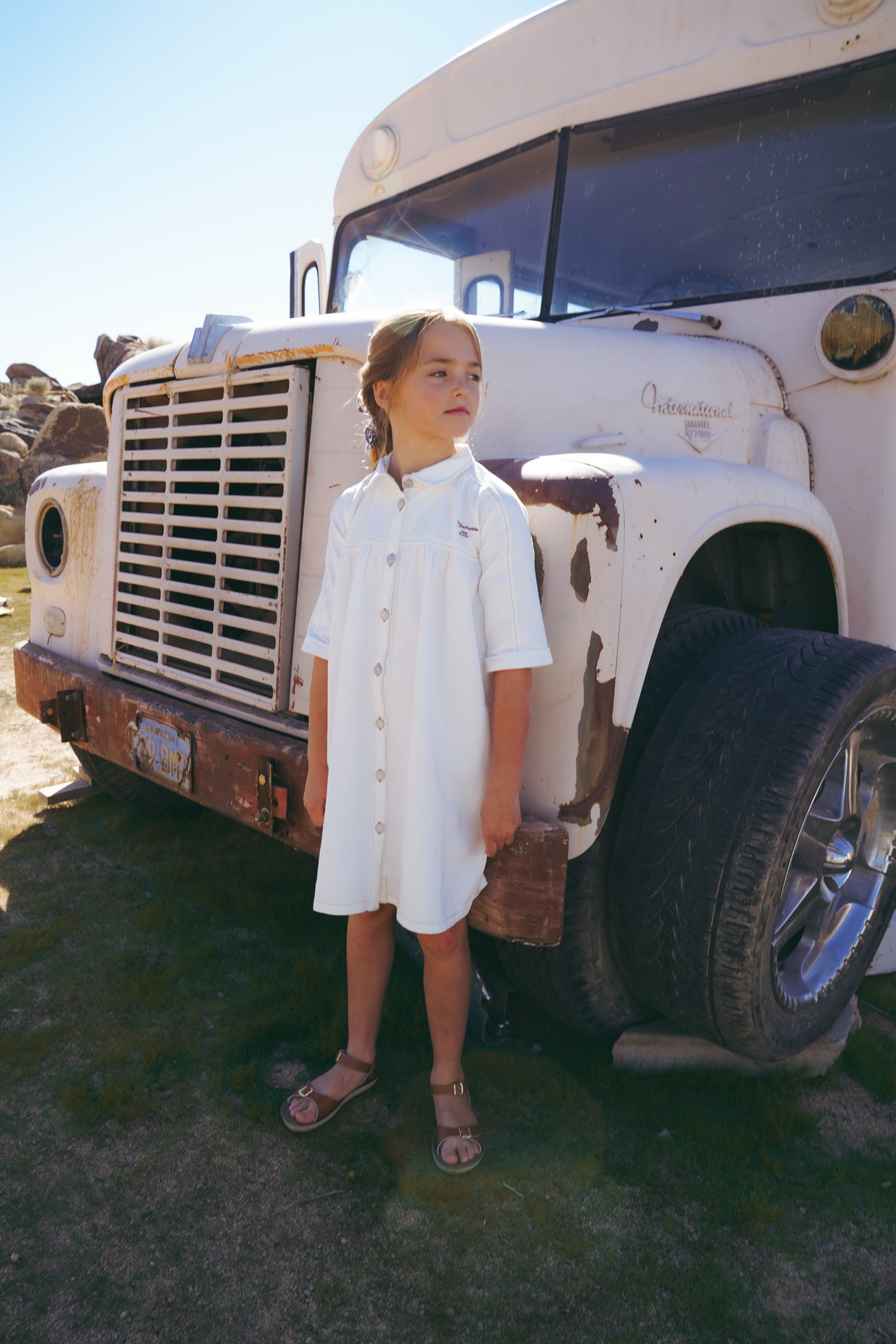 COCO BLANC WHITE DENIM SHIRT DRESS
