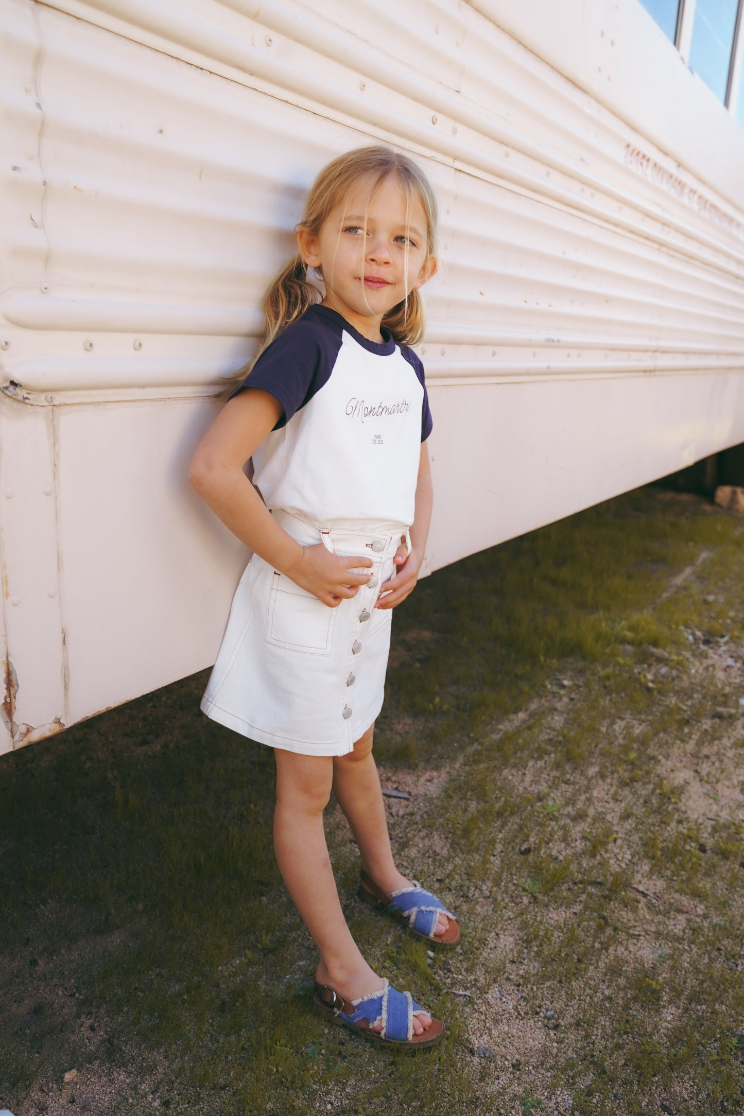 COCO BLANC WHITE DENIM POCKET SKIRT