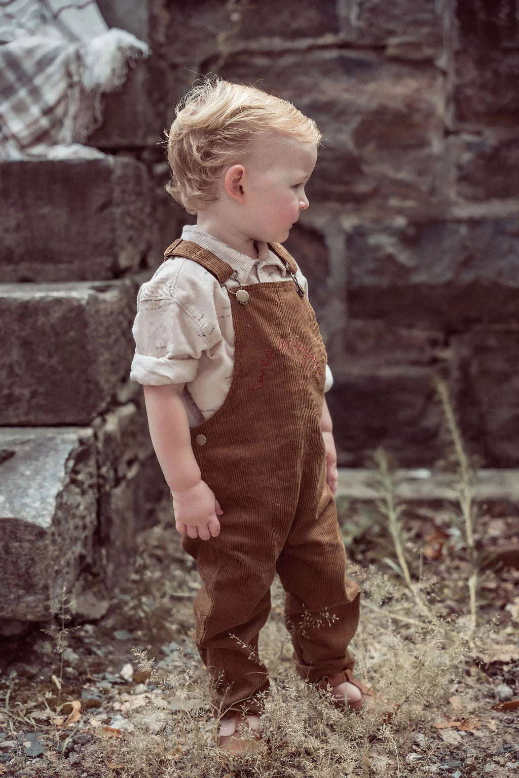 COCO BLANC TAN CORDUROY OVERALLS