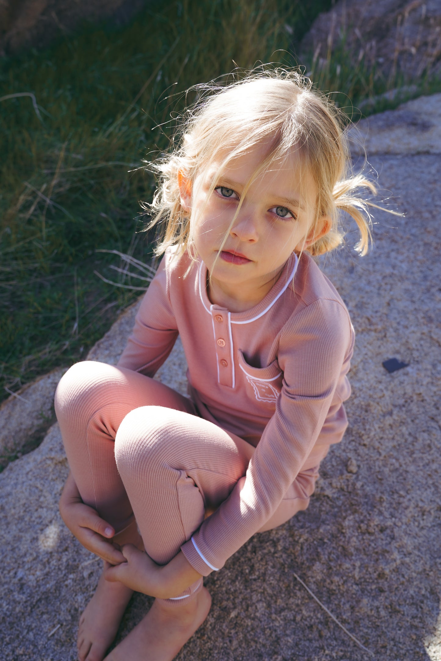COCO BLANC PINK HENLEY PAJAMA SET
