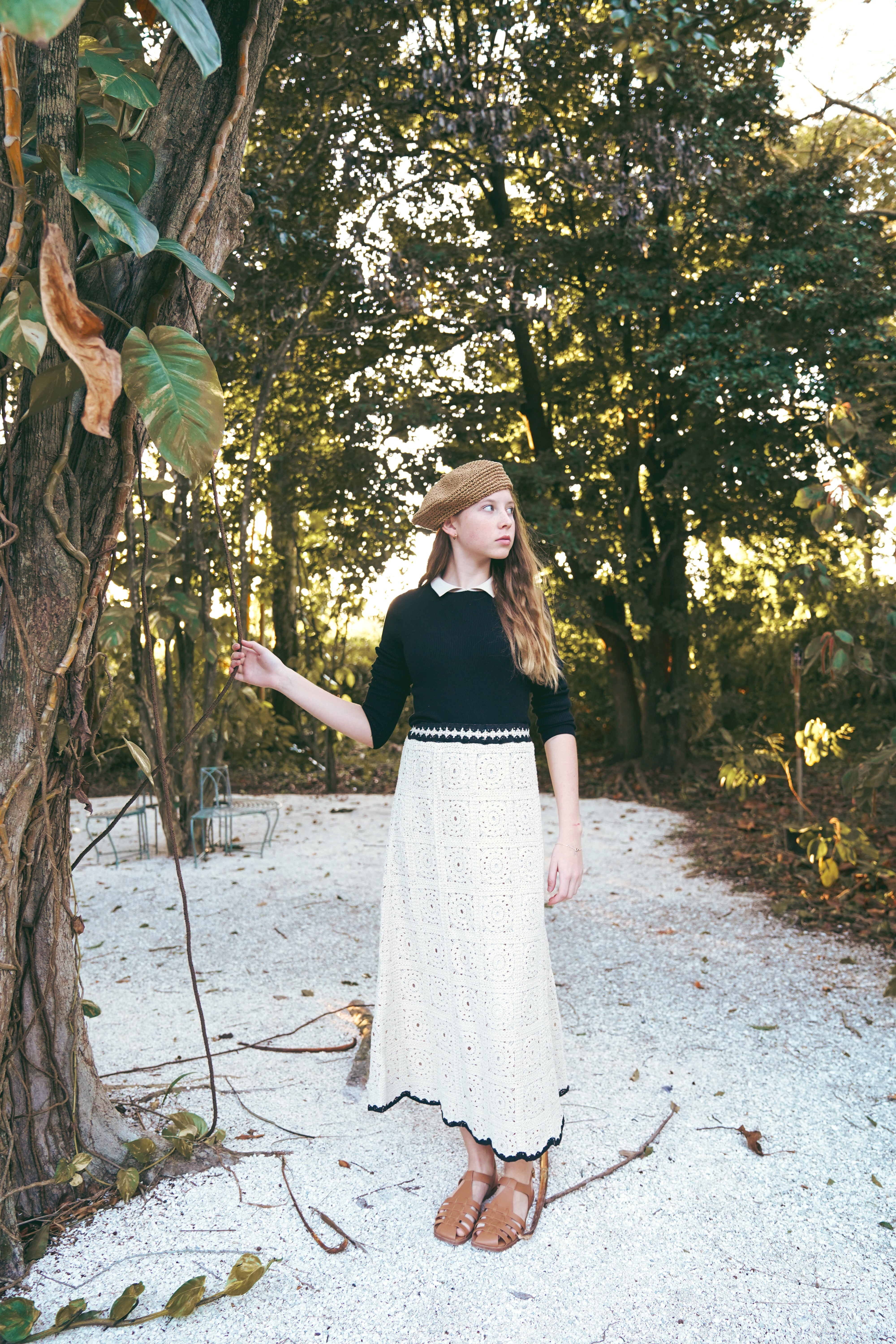 COCO BLANC BEIGE CROCHET TRIM MIDI SKIRT [FINAL SALE] – Luibelle