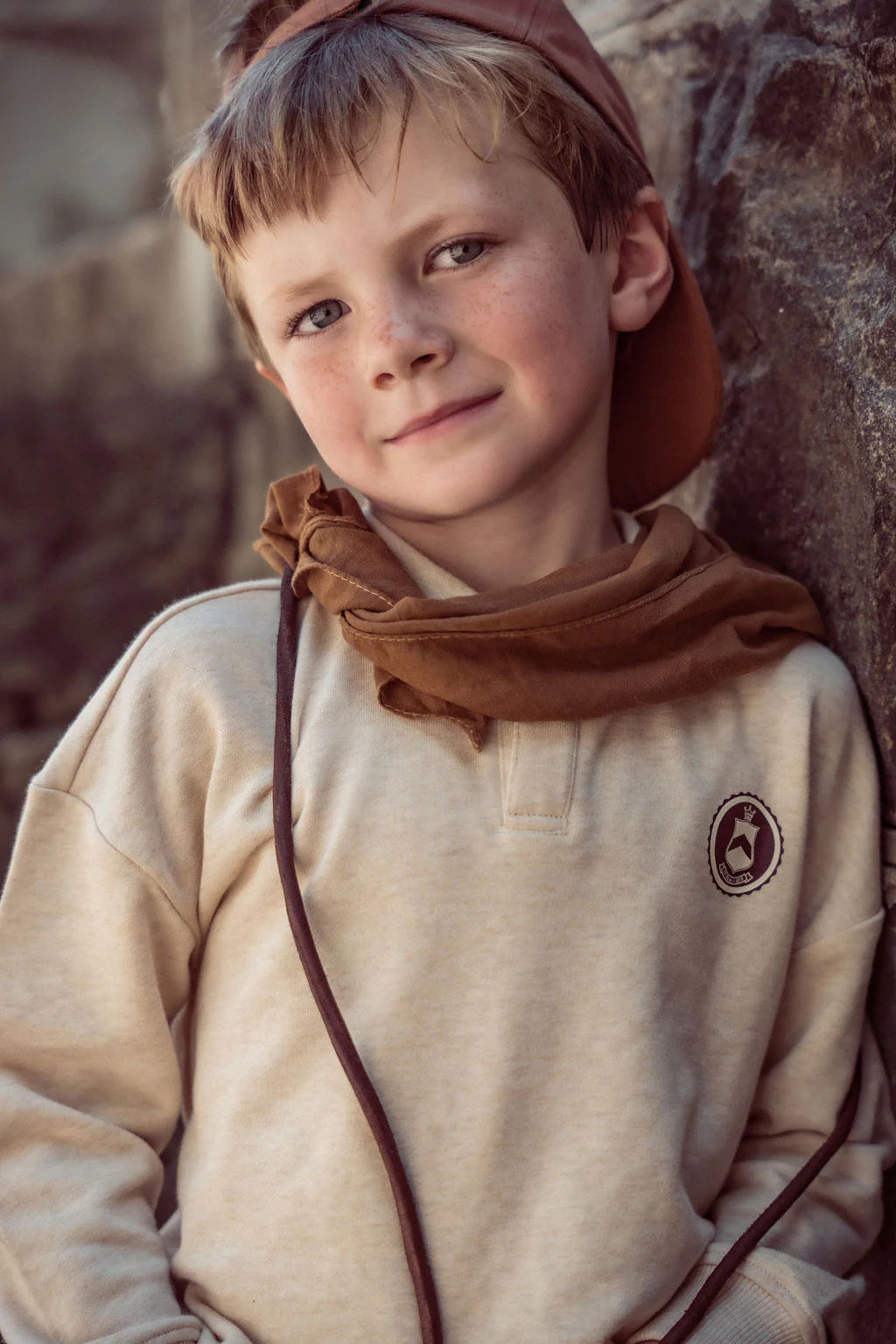 COCO BLANC TAN SWEATSHIRT POLO