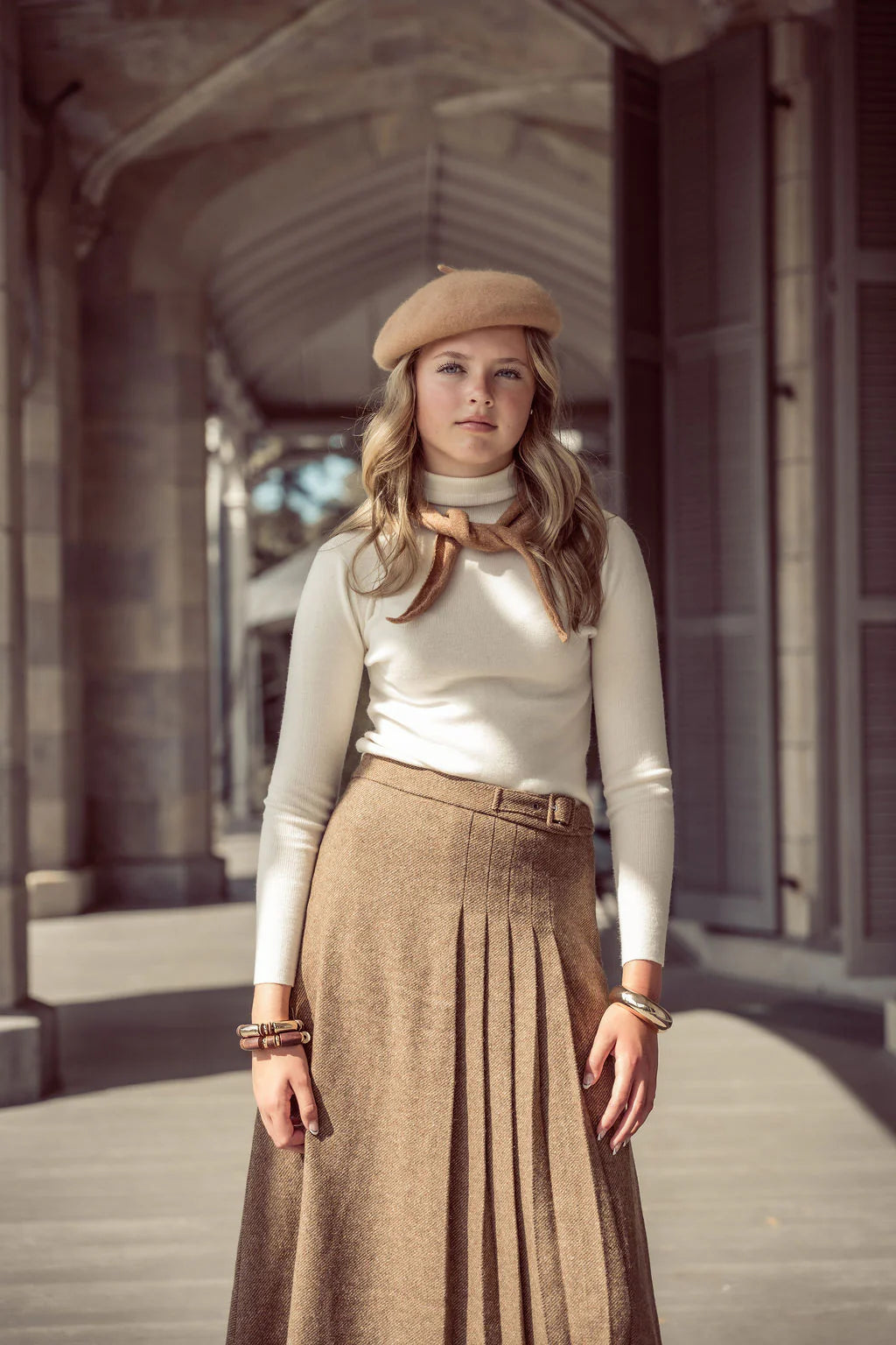COCO BLANC CREAM RIBBED TURTLE NECK