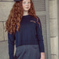COCO BLANC NAVY BOXY SWEATER