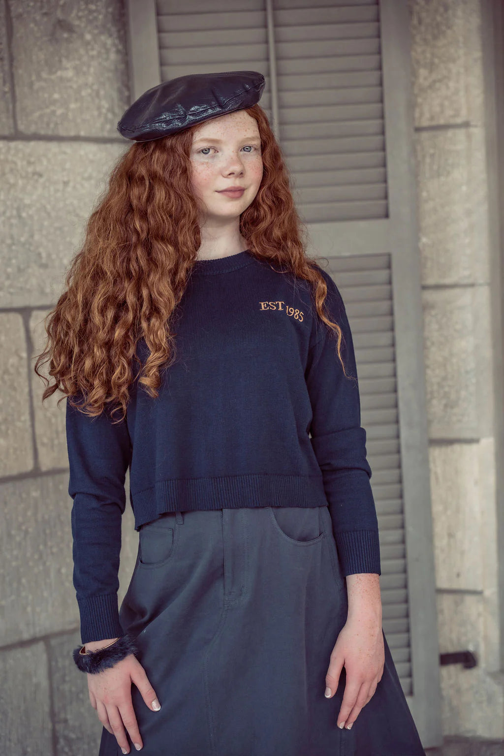 COCO BLANC NAVY BOXY SWEATER