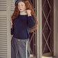 COCO BLANC NAVY MARLD SIDE FRINGE SKIRT