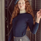 COCO BLANC NAVY TEEN COLORBLOCK TURTLE NECK