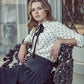 COCO BLANC CREAM/BLACK POLKA DOT BLOUSE