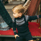SWEET THREADS NAVY BUTTON ROMPER