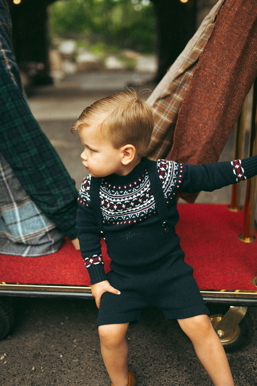 SWEET THREADS NAVY BUTTON ROMPER