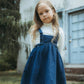 KIN & KIN MID BLUE CHAMBRAY BIB PLEAT JUMPER