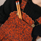 KIX RUBY ANIMAL PRINT SCALLOP TRIM CORDUROY OVERALLS
