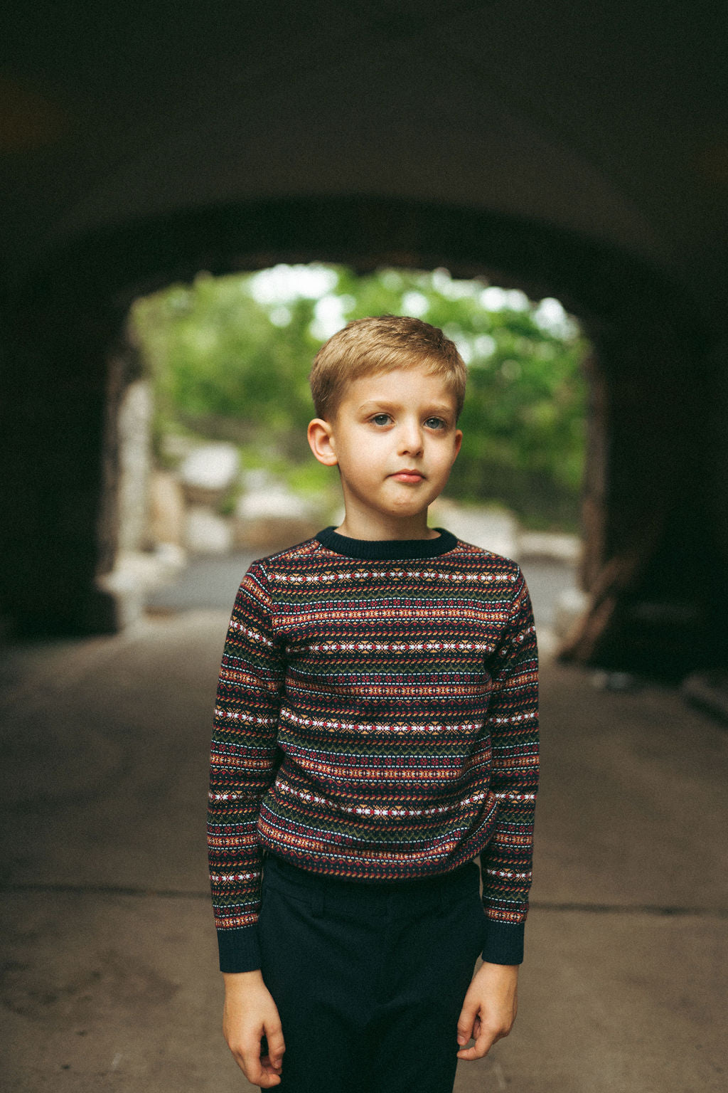 SWEET THREADS BURGUNDY PATTERN KNIT SWEATER