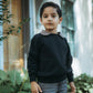 KIN & KIN BLACK CONTRAST COLLAR SWEATSHIRT