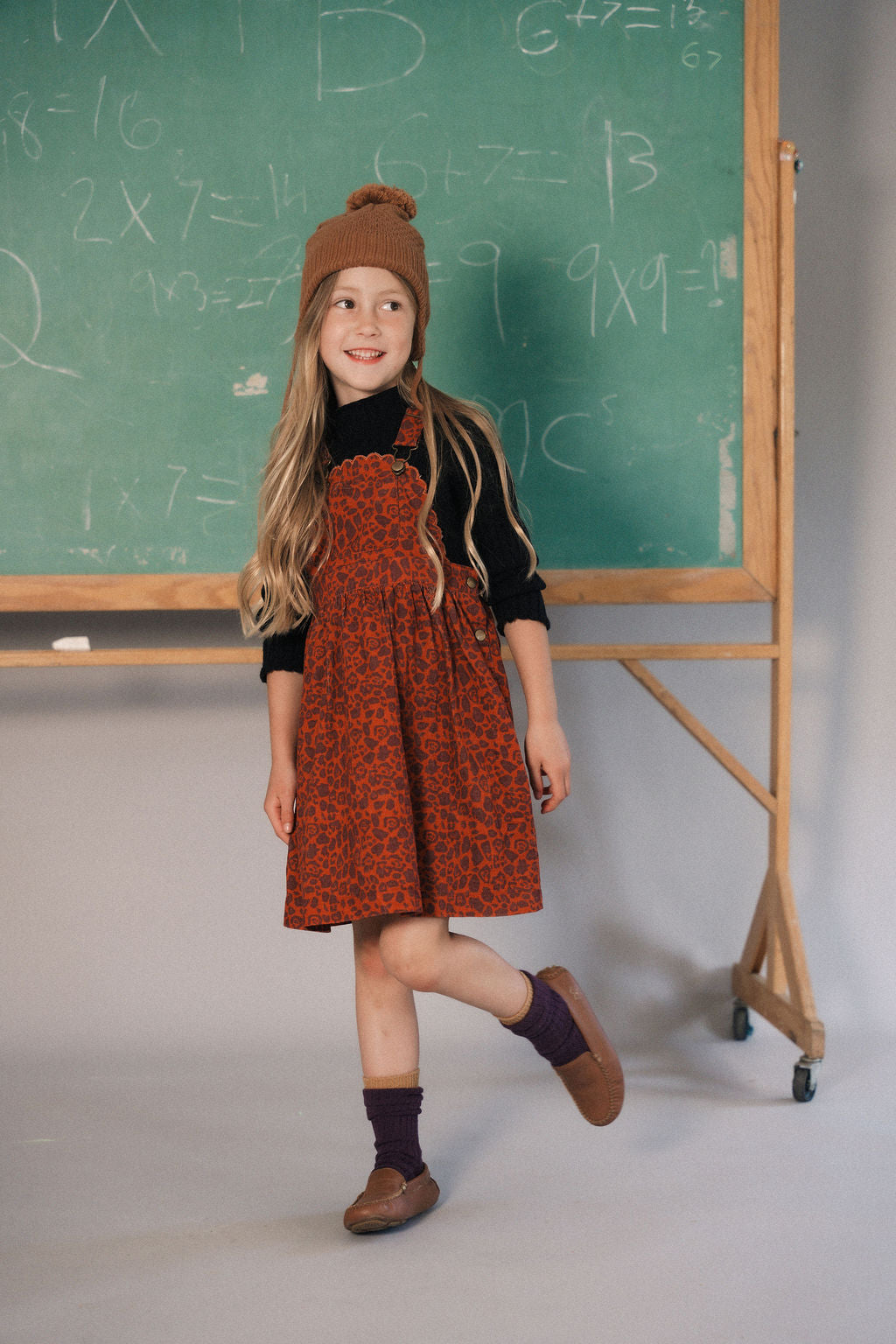 KIX RUBY ANIMAL PRINT SCALLOP TRIM CORDUROY JUMPER