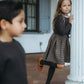 KIN & KIN BROWN PLAID GATHERED SKIRT