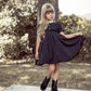 COCO BLANC BLACK TAFFETA COLLAR SS DRESS