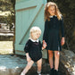BAMBOO NAVY WOOL EMBROIDERED ROMPER