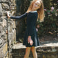 BAMBOO NAVY CABLE KNIT COLLAR CARDIGAN