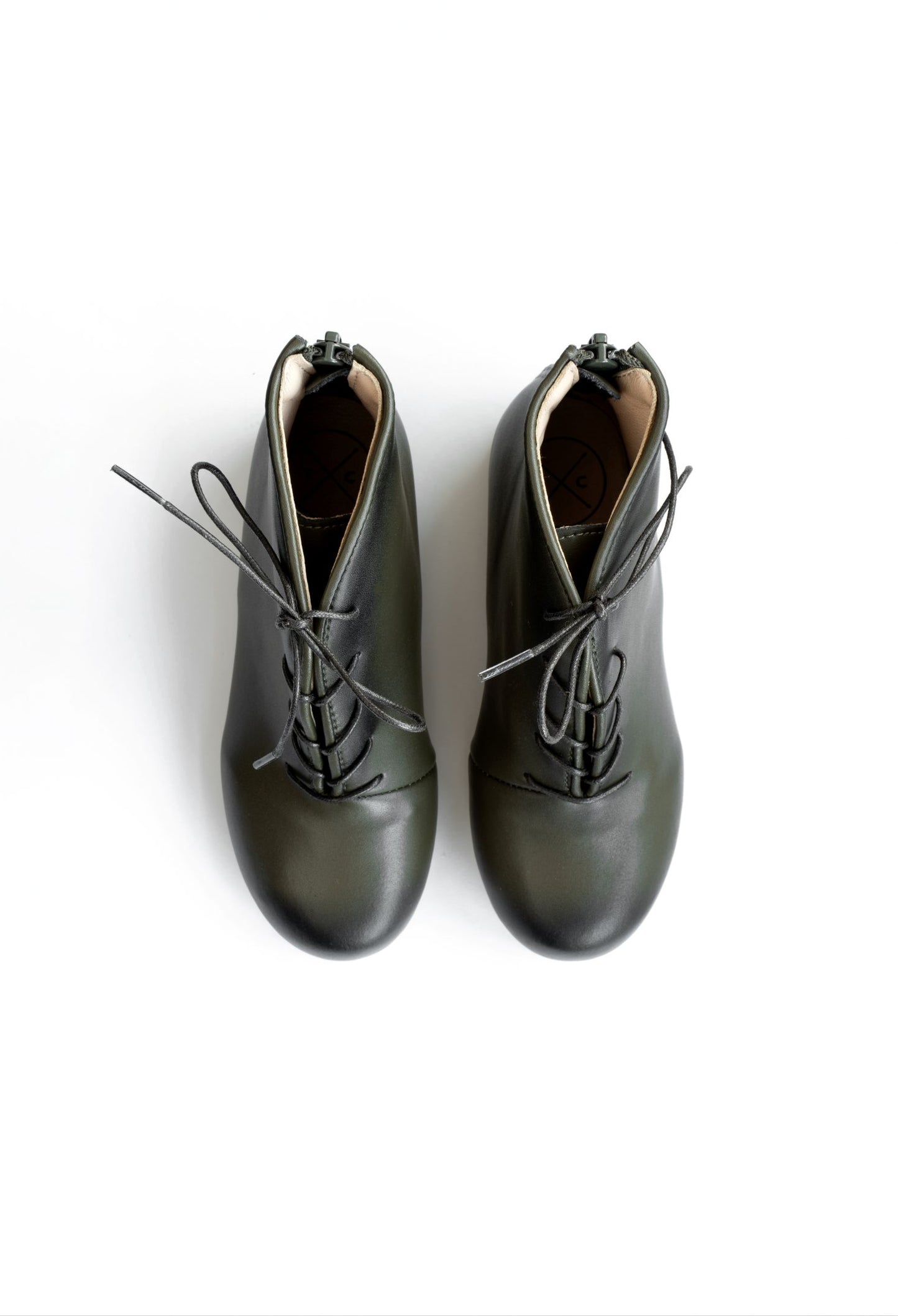 TANNERY & CO GREEN LEATHER BOOTIES [FINAL SALE]