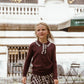COCO BLANC BURGUNDY GINGHAM CIRCLE SKIRT