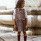 COCO BLANC BURGUNDY GINGHAM BUTTON JUMPER